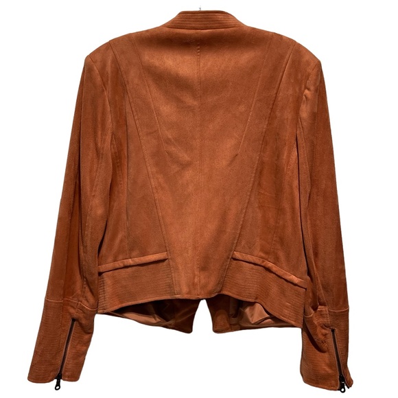 Robert Rodriguez peach faux suede moto jacket size medium - Picture 6 of 14